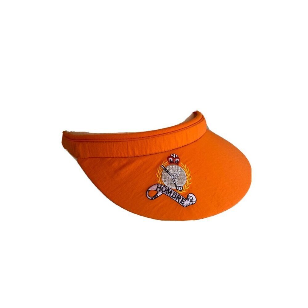 Vintage Town Talk American-Made Golf Visor Orange With Embroidered Hombre Logo